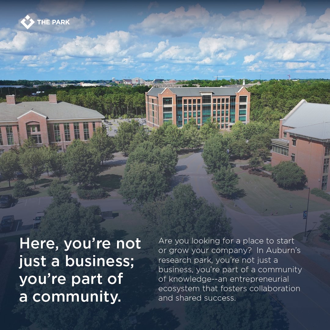 Learn more about opportunities to locate in The Park at thepark.auburn.edu
