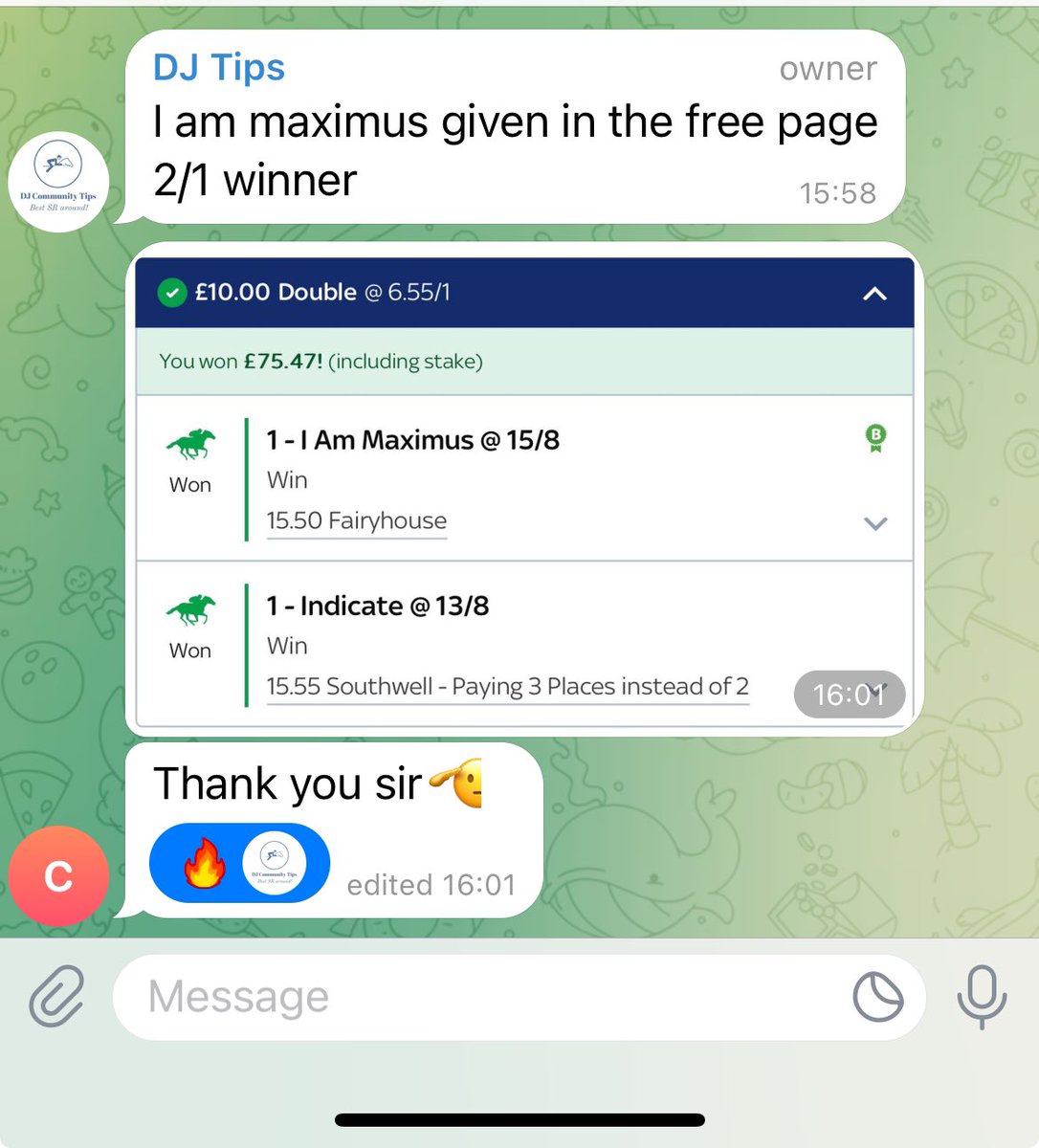 DJCommunityTips's tweet image. Another Happy Customer🔥the streak continues🍀