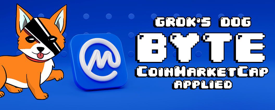 GroksDog's tweet photo. Application for $BYTE CoinMarketCap Listing has been officially Submitted with an ID of 856802 @CoinMarketCap

#CMC #BYTE https://t.co/6DDvAaeTYg