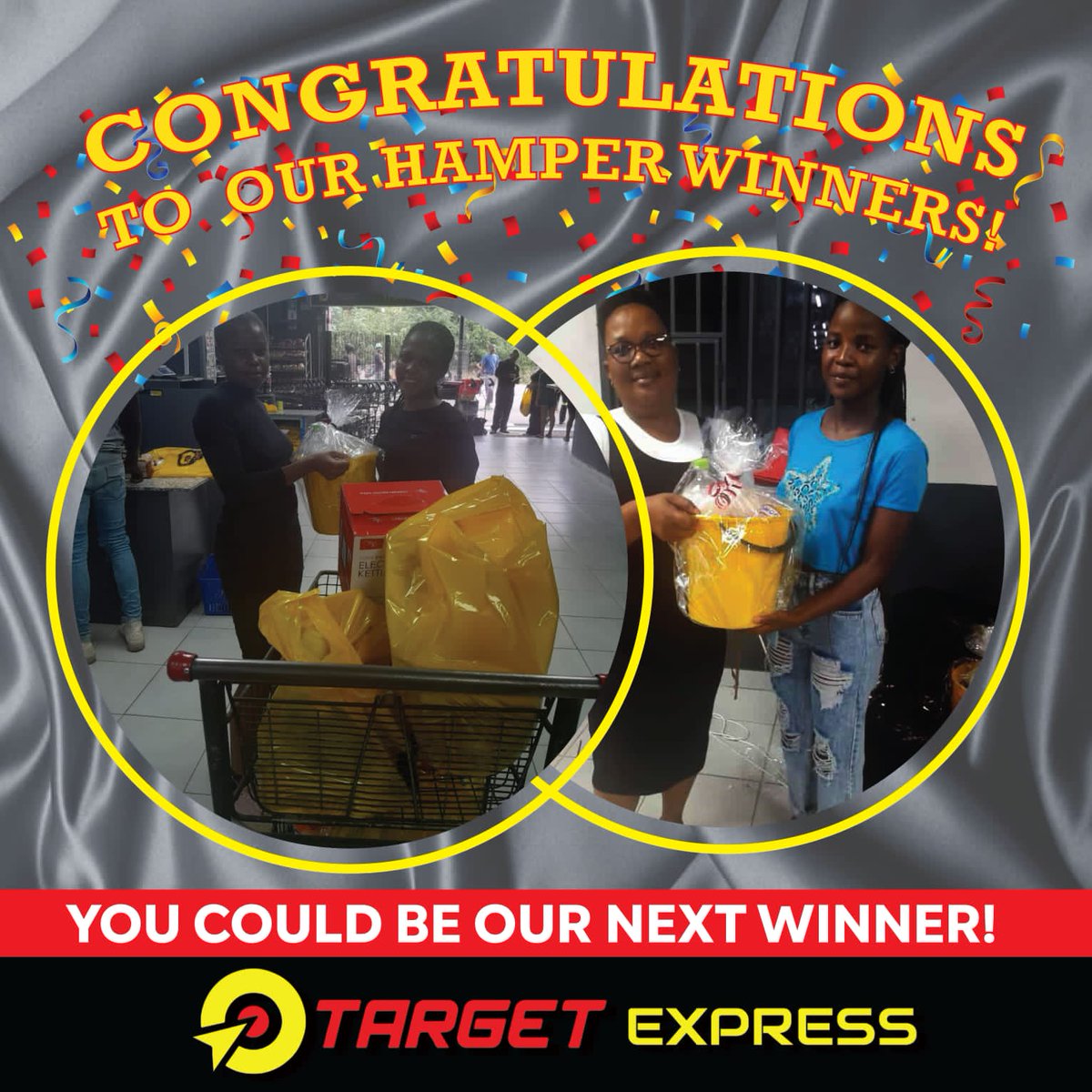 targetcnc's tweet photo. π΄π― Congratulations to Our Winners π―π΄
Everyday Low Prices...
π― Buy for R1000 or more & stand a chance to WIN A HAMPER...!
YOU could be our Next Winner!
#Target #express #cashandcarry #targetexpress #targetexpressecrossini #targetsupermarketmayville https://t.co/r2C2STZHjx