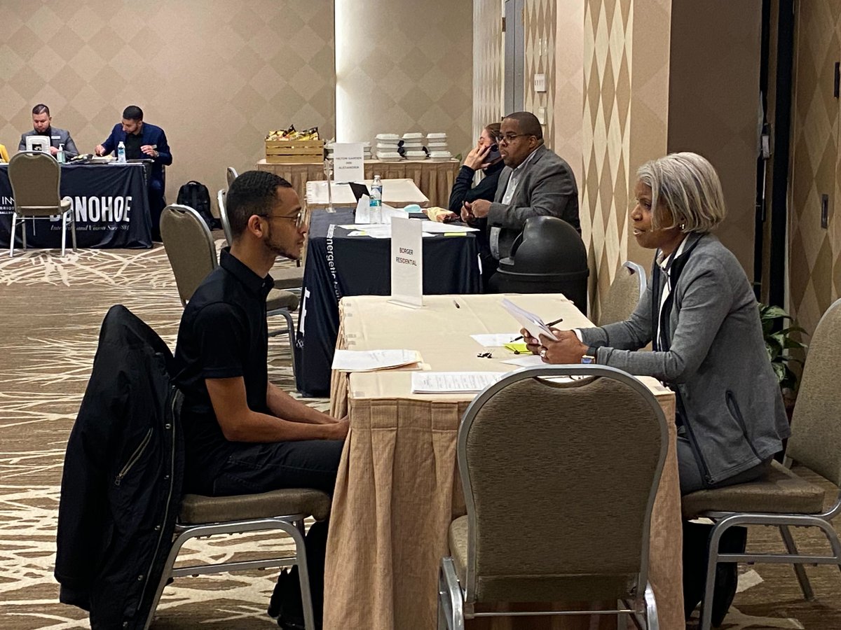 Yesterday's Hospitality Hiring Fair, in partnership with @CityWorksDC, @donohoehotels, and @magnahotels, saw 12 hotels recruit for 45 positions, interviewing over 50 candidates with 37 proceeding to second interviews! The future of hospitality looks promising!