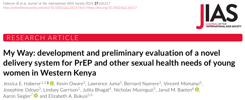 Jessica Haberer (@jessicahaberer) on Twitter photo Just published! A highly feasible and acceptable means to bring sexual health to young women in the community, built on user-centered design and peer support <a href="/KEMRI_Kenya/">Kenya Medical Research Institute</a> <a href="/MGHGlobalHealth/">Mass General Center for Global Health</a> <a href="/NIMHgov/">National Institute of Mental Health (NIMH)</a>
onlinelibrary.wiley.com/doi/full/10.10… Just published! A highly feasible and acceptable means to bring sexual health to young women in the community, built on user-centered design and peer support <a href="/KEMRI_Kenya/">Kenya Medical Research Institute</a> <a href="/MGHGlobalHealth/">Mass General Center for Global Health</a> <a href="/NIMHgov/">National Institute of Mental Health (NIMH)</a>
onlinelibrary.wiley.com/doi/full/10.10…