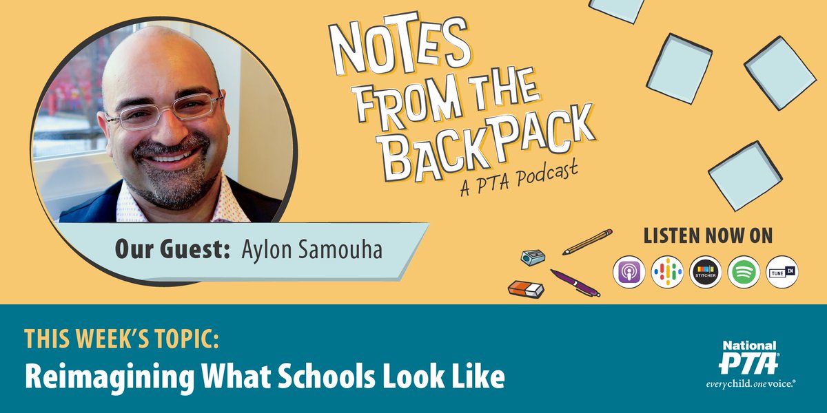 NationalPTA's tweet image. On this week’s episode of #NotesFromTheBackpack, we were joined by Aylon Samouha, Co-CEO of Transcend Education. Tune in to hear the latest in school transformation aimed at equitable education that sets every chid up for success. PTA.org/PodcastEp80