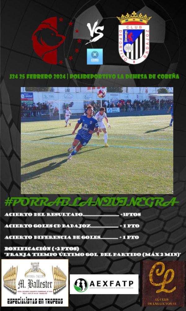 ⚠️NUEVA JORNADA⚠️
El equipo se desplaza hasta la capital de España para tratar de sumar la segunda victoria consecutiva de la temporada⚽🏟️
<a href="/CDURSARIA/">C.D. Ursaria</a> y <a href="/CDBadajoz/">CD Badajoz</a> se enfrentan en la mañana del domingo 👀🔝
Todo lo necesario en el cartel👇🏽#PorraBlanquinegra ⚪⚫💪🏽