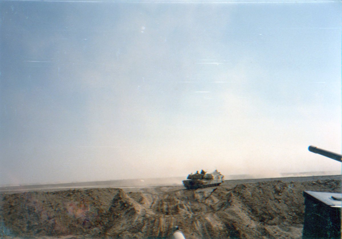 BacilDonovan's tweet image. Thirty-three years ago, crossing this berm (listening to Metallica’s “The Shortest Straw”), and crossing the borderline from anticipation to action … and the dissociation that comes with combat.
#DesertStorm #M1A1 #BraveRifles #USArmy #BloodAndSteel #3dACR
