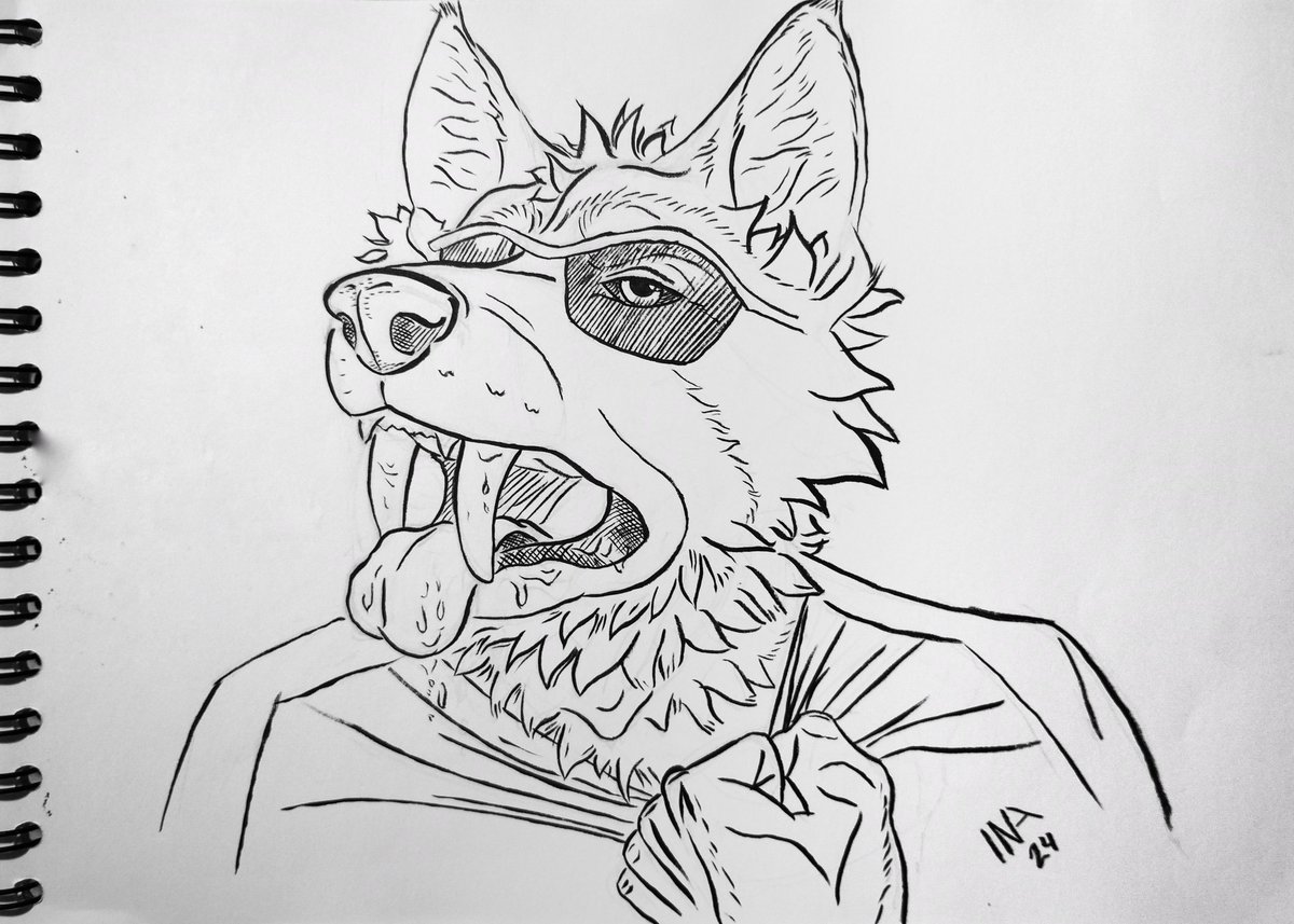 After suffering the longest heat wave I can remember I thought I could redraw an old one of my earliest drawings and see how my style has improved. (can't believe this are 10 years apart) #furry #furryartwork #furryart #traditionalart #sketchbook