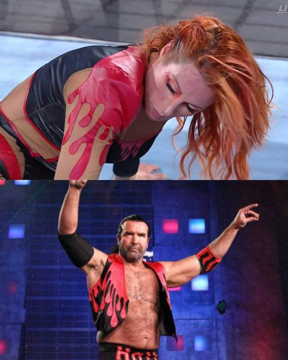 Becky with a tribute to The Bad Guy 
#WWEEliminationChamber