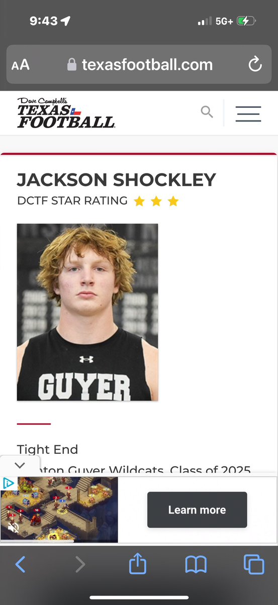Extremely blessed to be ranked a 3⭐️ by @dctf ! @DentonGuyer_FB @kylekeese @ReedHeim @coachwetzel_ @BGrayson3 @mike_gallegos16 @CoachJoseph979 @DFWPrideFB