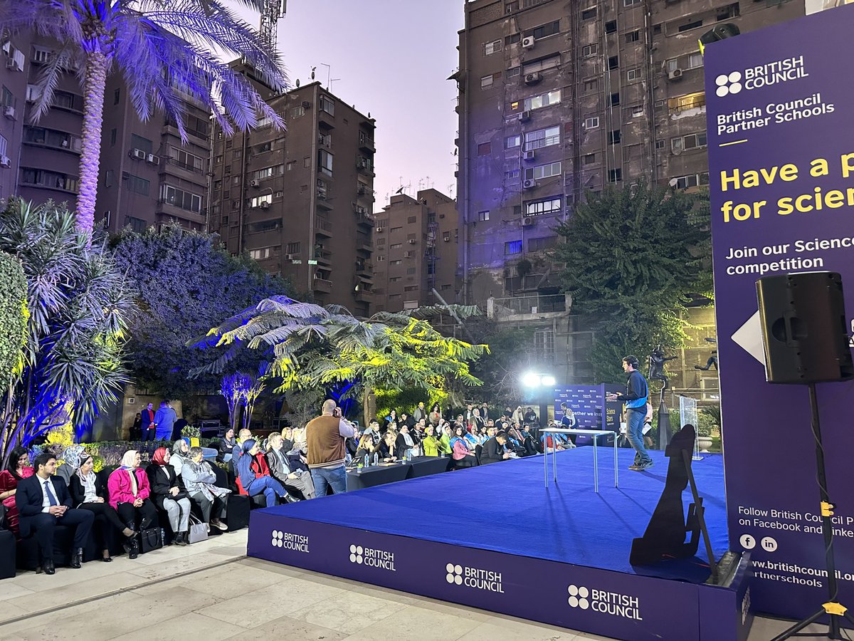 ShaimaaElbana's tweet photo. Thrilled to witness students from @BritishCouncil Council partner schools taking the stage to simplify science for the public! A big round of applause for their dedicated science teachers and supportive parents. 🌟 #STEMeducation #ScienceStars #ScienceCommunication" https://t.co/6AO8xuboEr