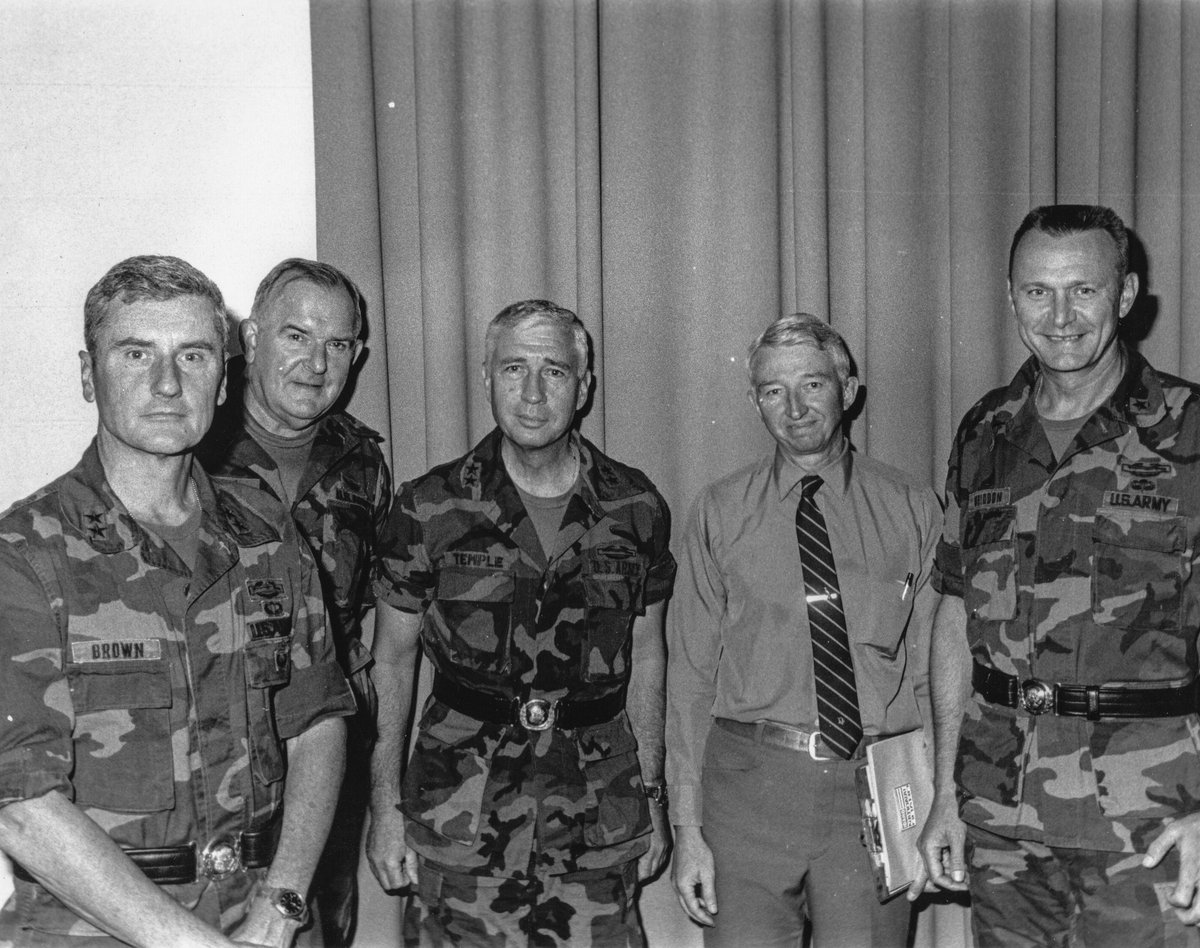 ssgcav's tweet photo. Recently discovered photograph of MG Frederic J. Brown, MG James. Brooks, MG Herbert Temple, Dr William J. Keppler and BG Cotton Whiddon

Photograph by LTC John H. Haberle, 6th US Army

#MilitayHistory #NationalGuard #Idaho #ArmorSchool #CASA #TRADCO #GeneralOfficer https://t.co/fJCogatbuw