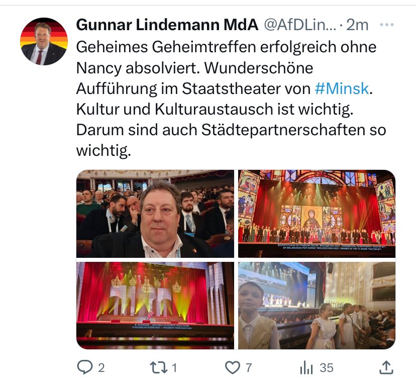Stefan Peter (@rathausreporter) on Twitter photo Zum zweiten Jahrestag des russischen Angriffs auf die Ukraine besucht dieser Abgeordnete der <a href="/AfDFraktionAGH/">Alternative Hauptstadtfraktion</a> Putins engsten Verbündeten. Zum zweiten Jahrestag des russischen Angriffs auf die Ukraine besucht dieser Abgeordnete der <a href="/AfDFraktionAGH/">Alternative Hauptstadtfraktion</a> Putins engsten Verbündeten.