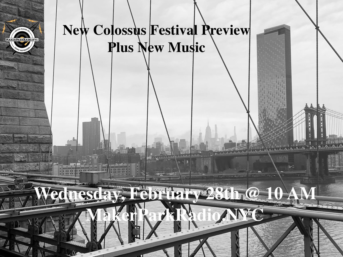 Getting ready for our <a href="/NewColossusFest/">New Colossus Fest</a> preview show on Wednesday plus sharing details on the <a href="/MakerParkRadio/">MakerParkRadio</a> Closing Party at <a href="/PianosNYC/">PIANOS</a> 

#listen for #NewMusic by <a href="/idlehours_/">Idle Hours</a> <a href="/Winelipsband/">Wine Lips</a>  The Sleeveens, Baby's First Pistol, REME, The Arrogants <a href="/Autogrammband/">Autogramm</a> &amp; <a href="/avsepisode/">A Very Special Episode</a>