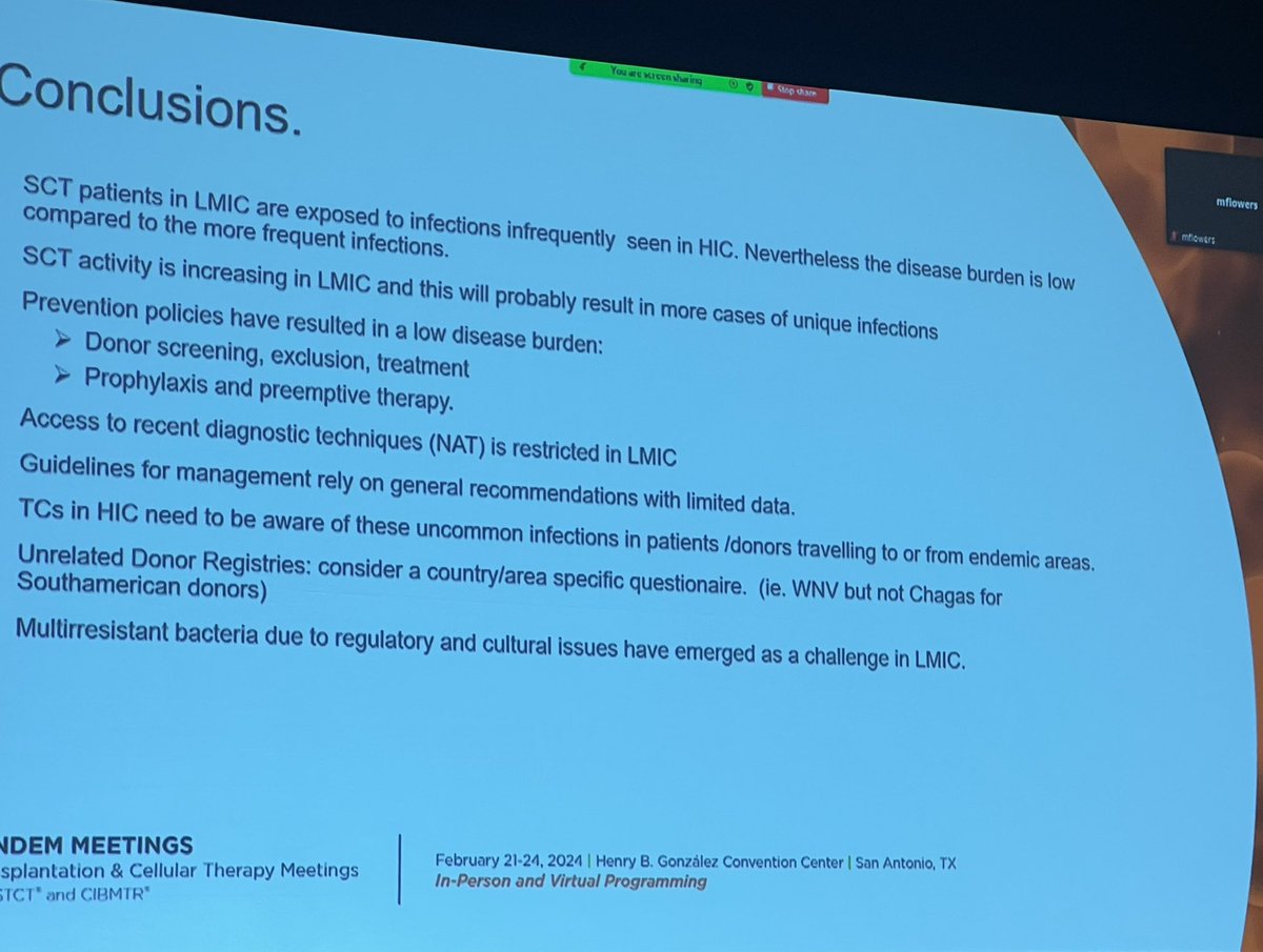 #Tandem24 <a href="/ASTCT/">ASTCT</a> 5th international council workshop . We have many Unique Infections in LMIC countries . We need to publish more data to recommend better strategies for prevention and Management of these infections ! Dr Barriga from Chile ! 🔝🔝🔝<a href="/LABMT2/">LABMT</a> <a href="/Young_LABMT/">Young LABMT</a> <a href="/SBTMO/">SBTMO</a>
