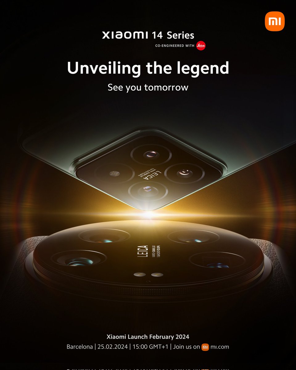 rajAnoop_'s tweet photo. <24Hrs left for #Xiaomi to be "Unveiling the Legend" #Xiaomi14Series Globally alongside with...
 #XiaomiHyperOS 🌀 #XiaomiSU7 🚗 #XiaomiWatchS3  #XiaomiWatch2 ⌚
#XiaomiBand8Pro #XiaomiPad6SPro

#XiaomixLeica 🟠📸 🔴 https://t.co/0nF3ZZOAU0