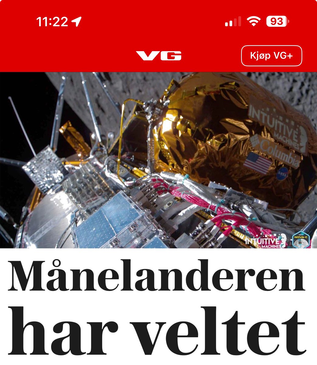 Tenk at de klapper og jubler, gir hverandre en #klapp på skuldra. Og så ligger altså #landingsfartøyet på siden etter en mislykket landing. 
På de mest utilgjengelige stedene legger vi igjen #søpla vår, #Mars, Mount Everest, #månen.. #fuck menneskeheten!