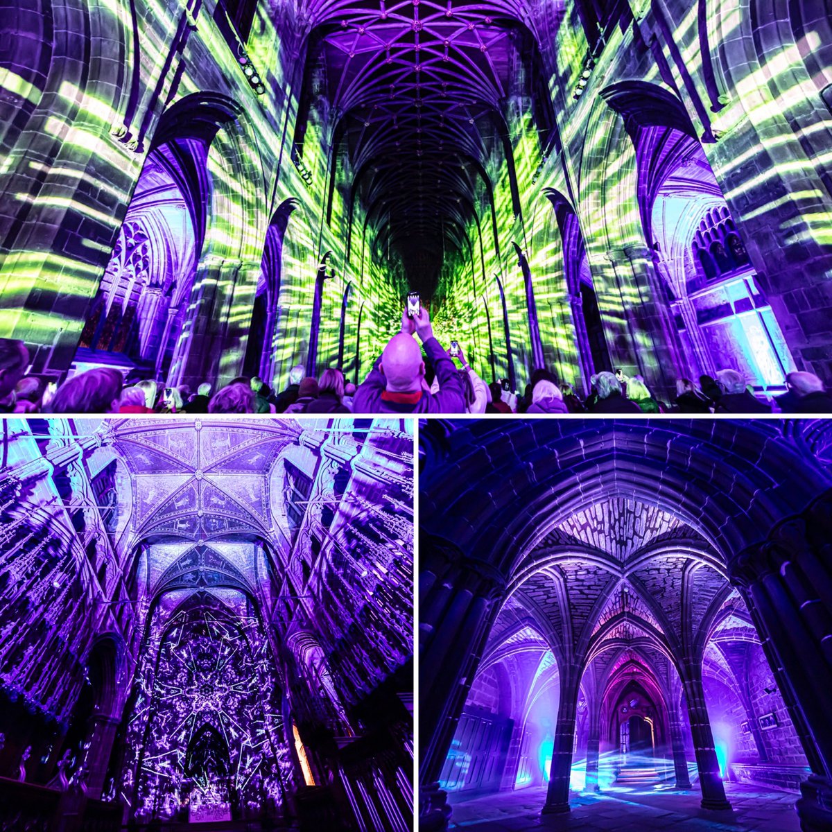 It’s the last evening of #discovery <a href="/ChesterCath/">Chester Cathedral</a> and what a fantastic week
Thanks to the amazing staff and volunteers for their hard work and efforts in bringing the immersive #fineart #sonetlumiere to #chester 

#sonetlumiere #projectionmapping #lightandsound