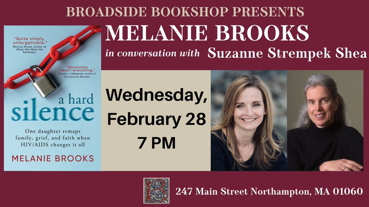 Two exciting tour events coming up! TOMORROW (2/25) @PorterSqBooks in Boston at 3PM: In conversation with @AlysiaAbbott WEDNESDAY (2/28) @broadsidebks in Northampton at 7PM: In conversation with Suzanne Strempek Shea