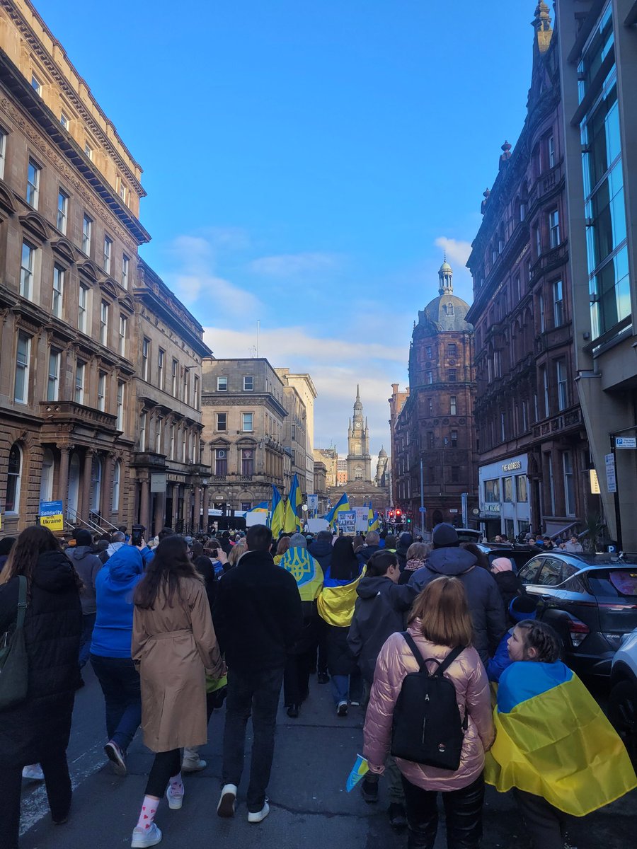 It was an honour to give Glasgow's solidarity to the people of Ukraine 2 years on from Russia's Invasion ✊️ Glasgow is practically expressing that solidarity through our newly signed Twinning Arrangement with Mykolaiv, so we are there in their rebuilding 🇺🇦 @LordProvostGCC