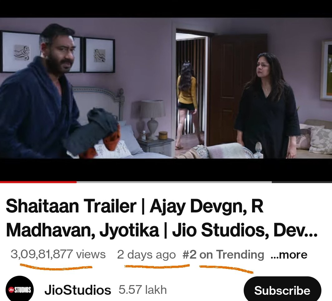 #ShaitaanTrailer awesome response
It continues to trend lafter 48hrs
Zabardast response 🔥🔥