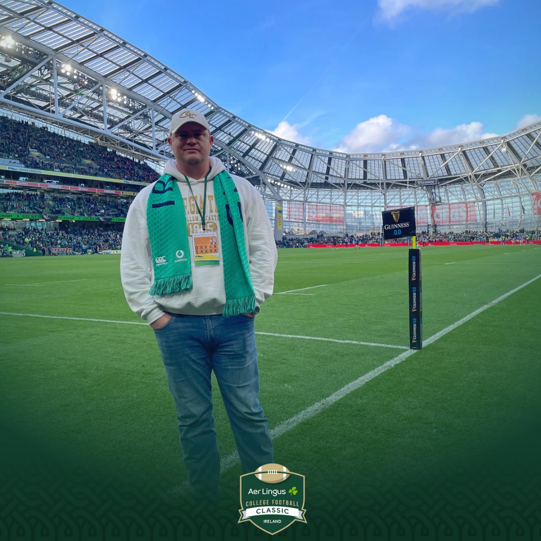 Coach Key was taking in the sights and sounds of the @AVIVAStadium today at the Six Nations game today between Ireland and Wales! 🏟️🏈

Coach Key is hoping the Irish fans bring the same atmosphere to the Aviva Stadium this August! 

#MuchMoreThanAGame | #TouchdownDublin