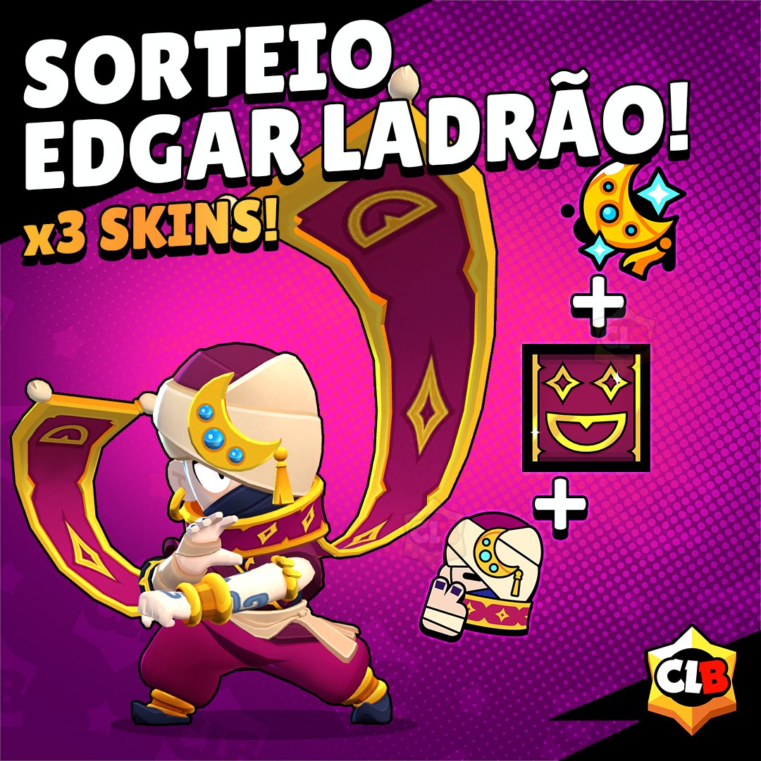 clb_portuguese's tweet photo. Sorteio x3 Edgar Ladrão! 🔥

Para participar: 
• Siga @clb_portuguese @SKINS014 🤝
• Curtida e Repost ❤️♻️
• Comente a sua skin favorita da atualização 👀

Resultados no dia 14 de março!

#BrawlStars #BrawlTalk #ThiefEdgarGiveaway https://t.co/wBrcDvm5TR