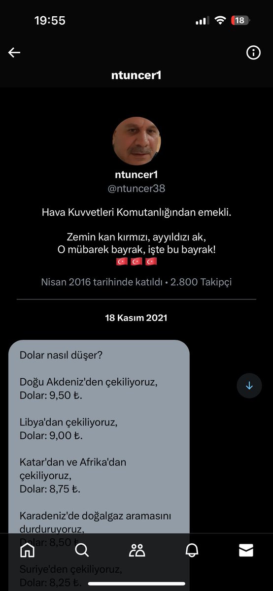 Bu adam beni engelledikten sonra dolar 3 katı geçmiş acaba şimdiki savunma şekli nasıl olurdu baya merak ediyorum @ntuncer38