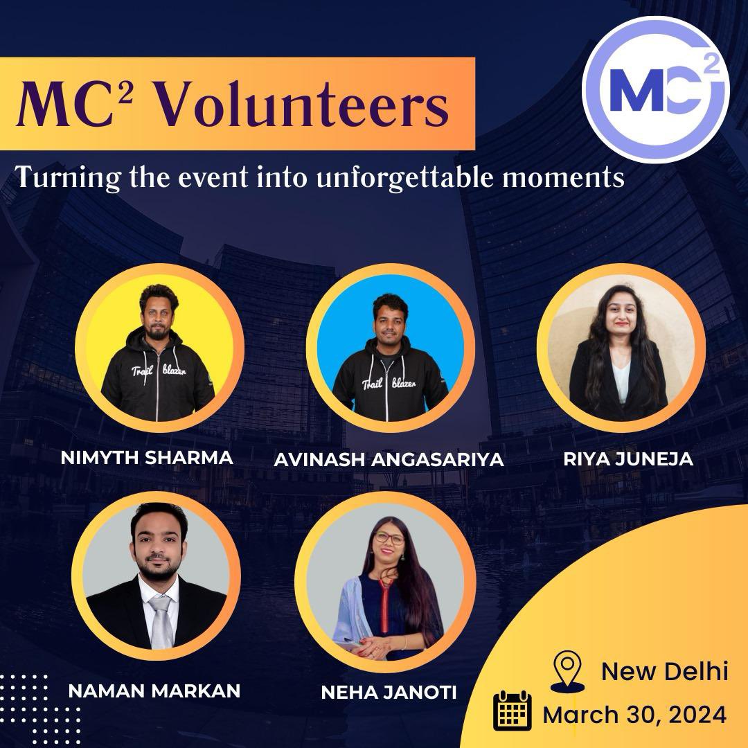 MC² (@mc2_event) on Twitter photo Say hi👋🏻
to the support pillars from Delhi edition‼️
<a href="/NimythSharma/">Nimyth Sharma AI</a> <a href="/aaavinash764/">Avinash Angasariya</a> <a href="/NehaJanoti/">Neha Janoti</a> <a href="/SFDCRiyaJuneja/">Riya Juneja</a> <a href="/LovNaman/">Naman Markan</a>
Follow <a href="/mc2_event/">MC²</a> for more updates‼️
<a href="/SenpaiTech1223/">Senpai</a> <a href="/ValueHub_/">Valuehub</a>
#TrailblazerCommunity <a href="/PardotNewDelhi/">Salesforce Marketers Group (Pardot), New Delhi</a> #BrandyTheFox #MomentMarketer #MarketingChampions Say hi👋🏻
to the support pillars from Delhi edition‼️
<a href="/NimythSharma/">Nimyth Sharma AI</a> <a href="/aaavinash764/">Avinash Angasariya</a> <a href="/NehaJanoti/">Neha Janoti</a> <a href="/SFDCRiyaJuneja/">Riya Juneja</a> <a href="/LovNaman/">Naman Markan</a>
Follow <a href="/mc2_event/">MC²</a> for more updates‼️
<a href="/SenpaiTech1223/">Senpai</a> <a href="/ValueHub_/">Valuehub</a>
#TrailblazerCommunity <a href="/PardotNewDelhi/">Salesforce Marketers Group (Pardot), New Delhi</a> #BrandyTheFox #MomentMarketer #MarketingChampions