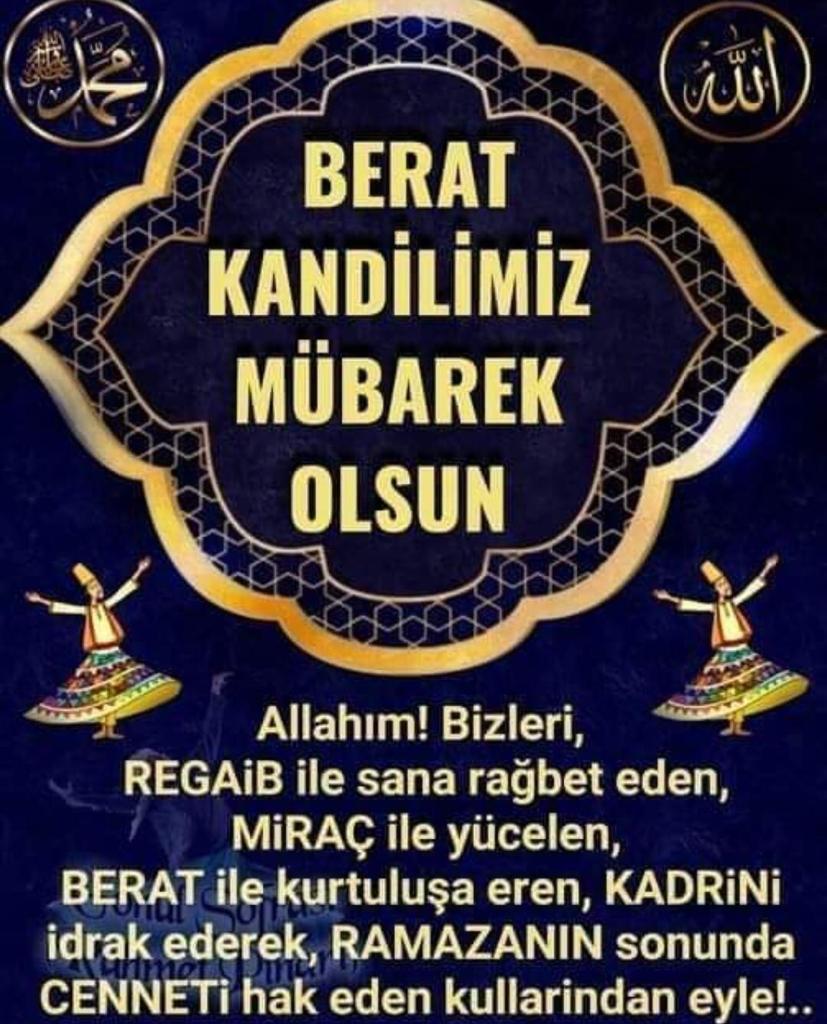Erhan5950's tweet photo. Hayırlı kandiller https://t.co/K2kfz68Pu7