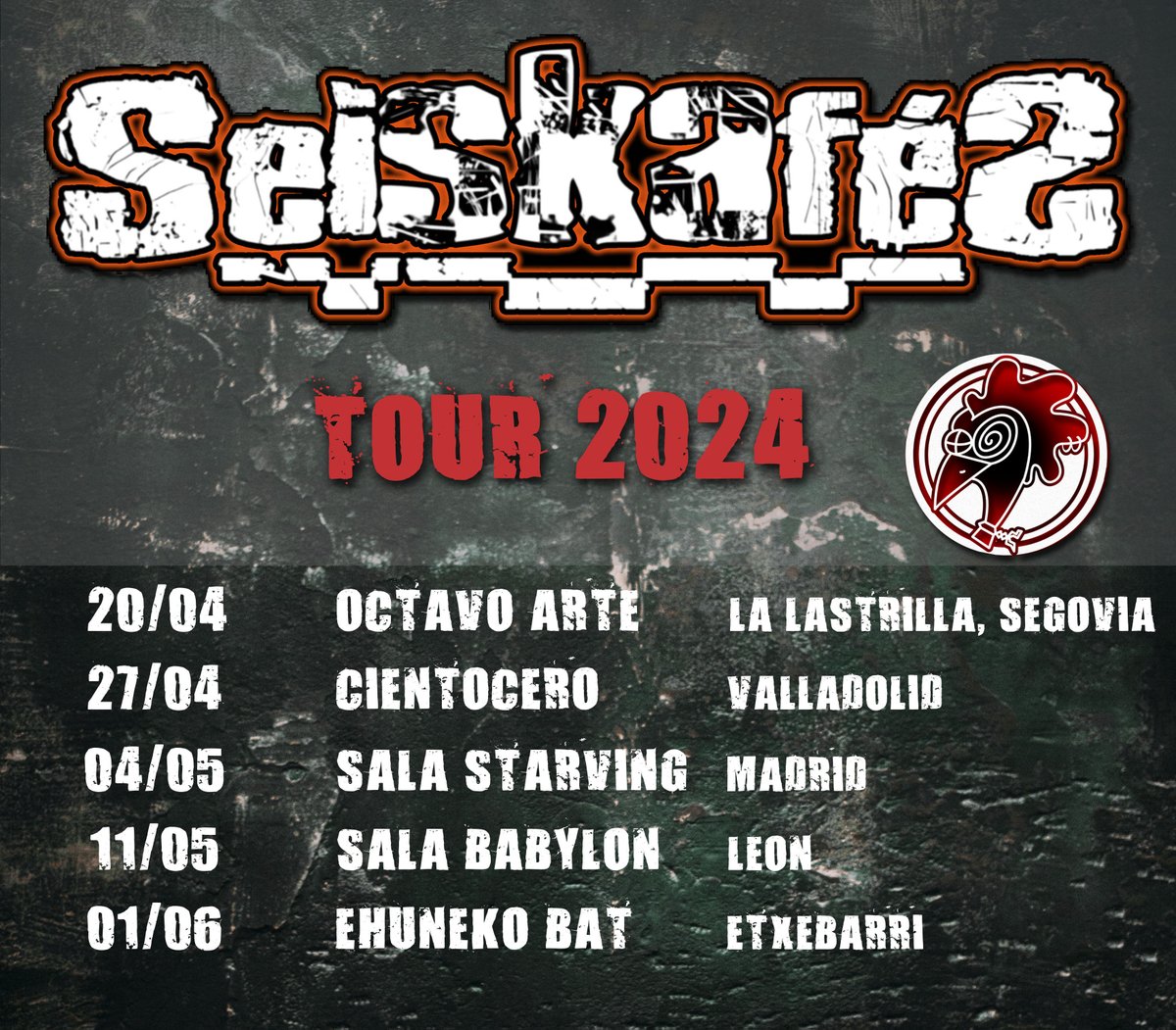 Que ganas tenemos de que llegue Abril y volver a subirnos a los escenarios!!!

#seiskafes #ska #skamusic #pucela #fiesta #valladolid #punkcela #music #música #gira #salas #skapunk #punkrock #livemusic #alagreska