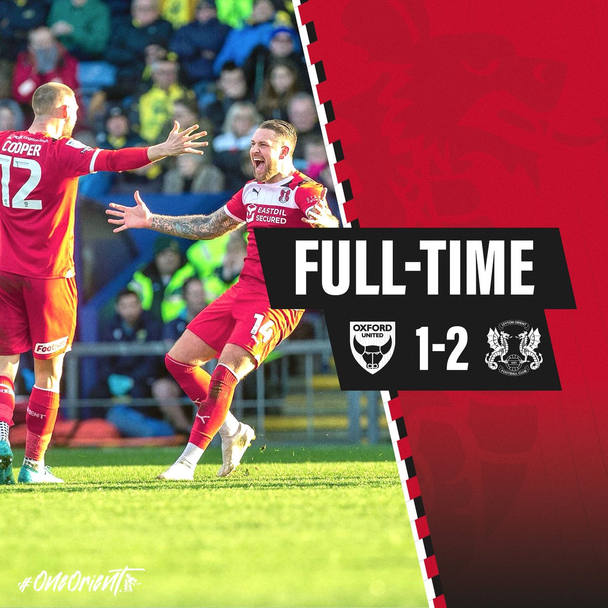 The final whistle blows! 🙌 Second-half goals from O'Neill and Moncur seal an outstanding second-half comeback at Oxford! Get in there! ♥ #LOFC #OneOrient