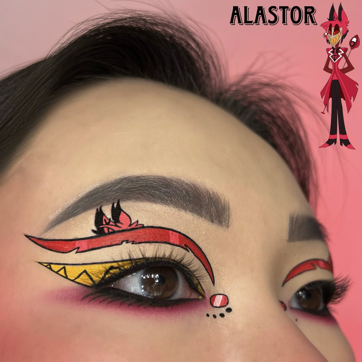 jlee_doesmakeup's tweet photo. Hazbin Hotel makeup series Part 1: Alastor the Radio Demon 😈❤️ https://t.co/wUh9CprAek