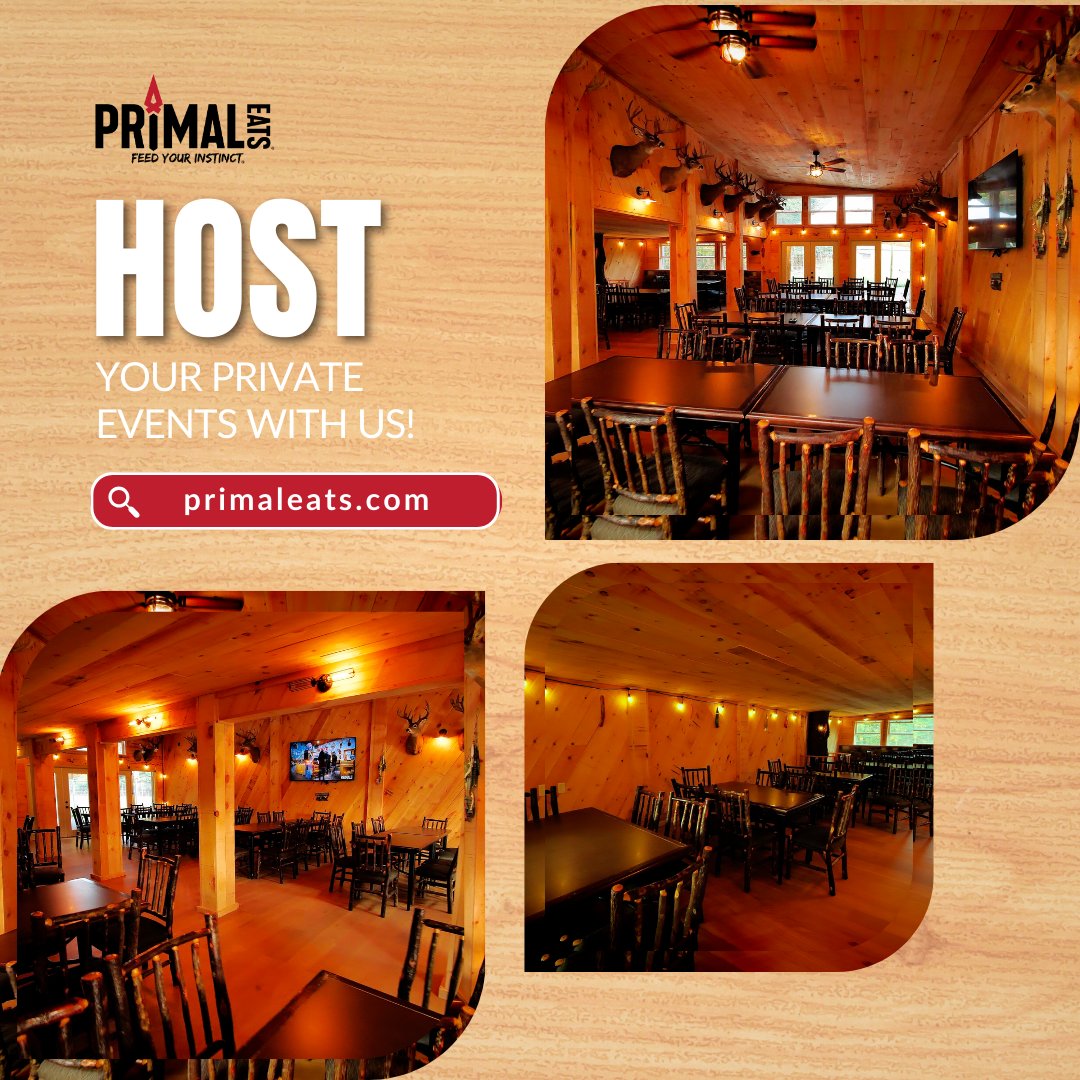 primaleats's tweet image. Looking for the perfect venue for your private event? Book our treehouse and make your event unforgettable. Visit our website and tell us more about your event. 🥂

#PrimalEats #PrivateEvents #EventBooking #GilletteEats #WisconsinFoodie #EatLocalGillett #PrimalBBQ