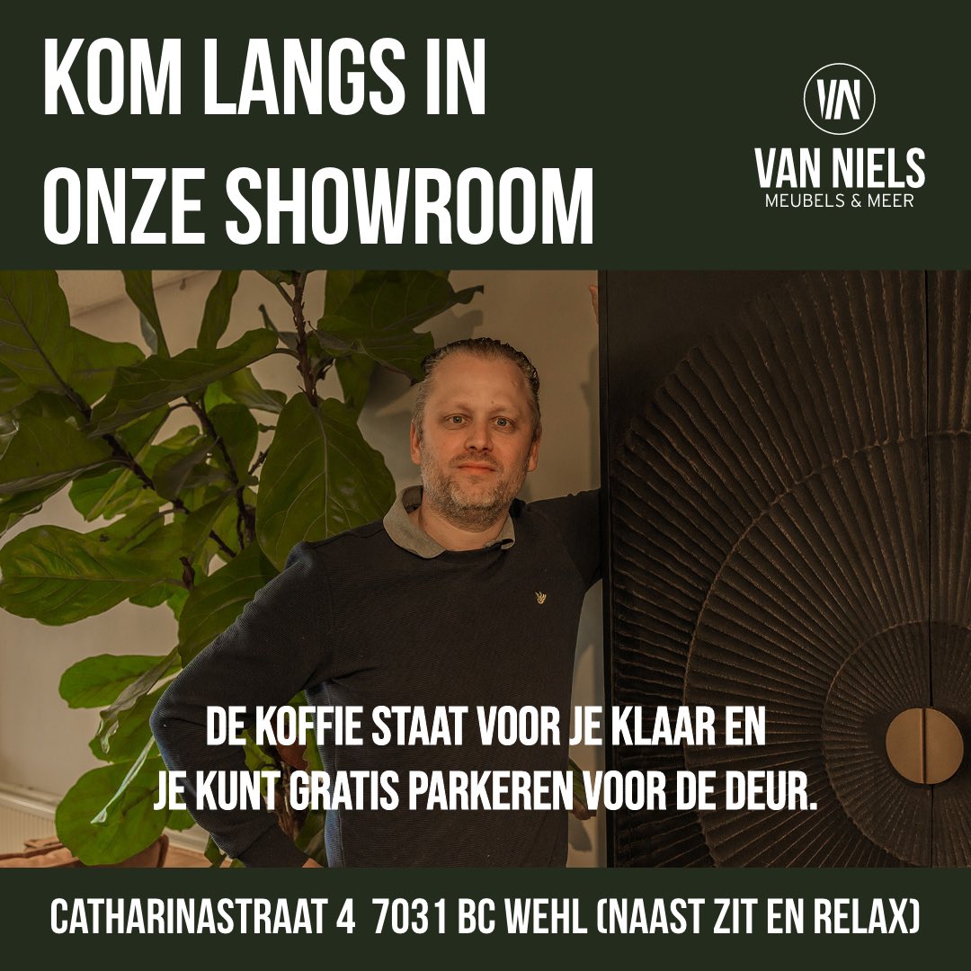 Meubelstunthal's tweet photo. Dit weekend is Van Niels open! Kom gezellig aan! Naast onze ruime assortiment hebben wij verse bonen koffie.

Wij zijn zondag 25 februari open van 12-17 uur

Catharinastraat 4 Wehl
https://t.co/ViQA2ZipZV

#achterhoek #doetinchem #wehl #gaanderen #ulft #terborg #varsseveld #didam https://t.co/bSGWjtXdqc