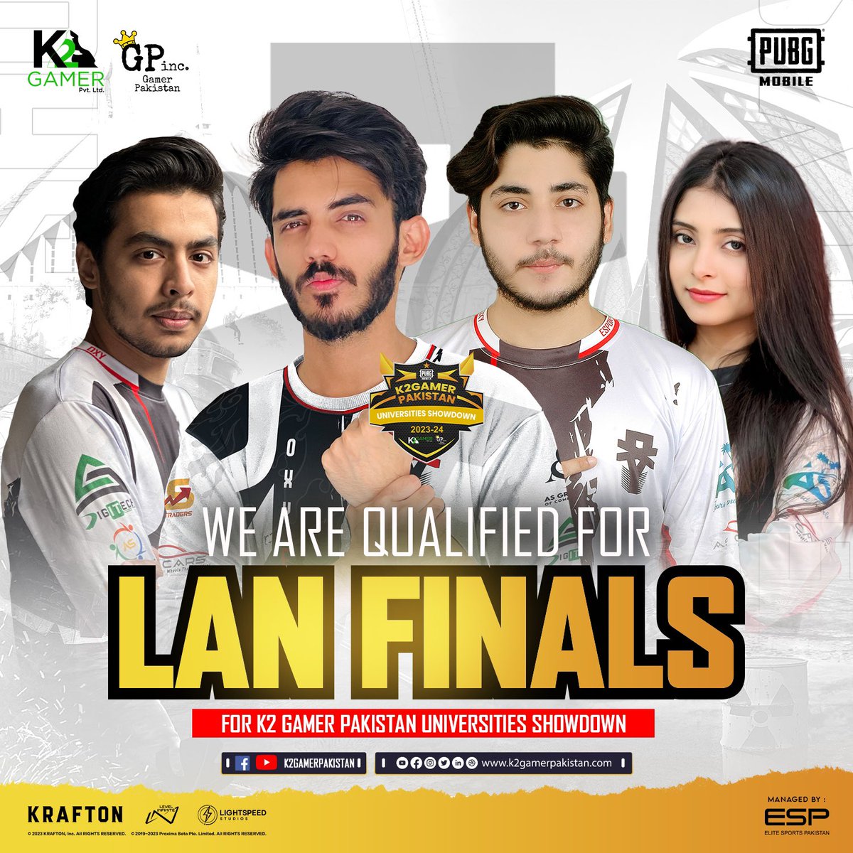 K2gamerpakistan's tweet photo. ๐ฅ Shoutout to Team Oxygen from Punjab University for blazing their way to the Grand Finale of PUBG Mobile K2 Gamer Pakistan Universities Showdown 2023-24! ๐ฎ๐
๐ช๐ฅ #TeamOxygen #PUBGMobile #K2GamerPakistan #UniversityShowdown #GamerPakistanInc ๐ฎ๐ https://t.co/fNin6owngp
