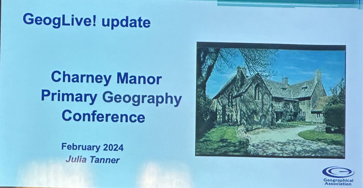 Great to hear from <a href="/JuliaTanner18/">Julia Tanner</a> sharing #GeogLive update from <a href="/EYPPC_GA/">Geography Primary & Early Years Committee @The_GA</a> #CharneyConf24