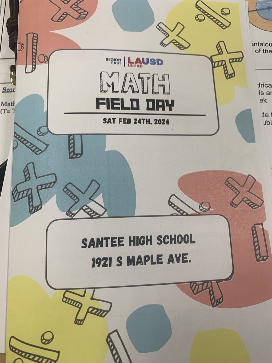 SDJ at Region East Math Field Day <a href="/LASchoolsEast/">LAUSD Region East</a> <a href="/HPCOS1/">HPCOS</a>
