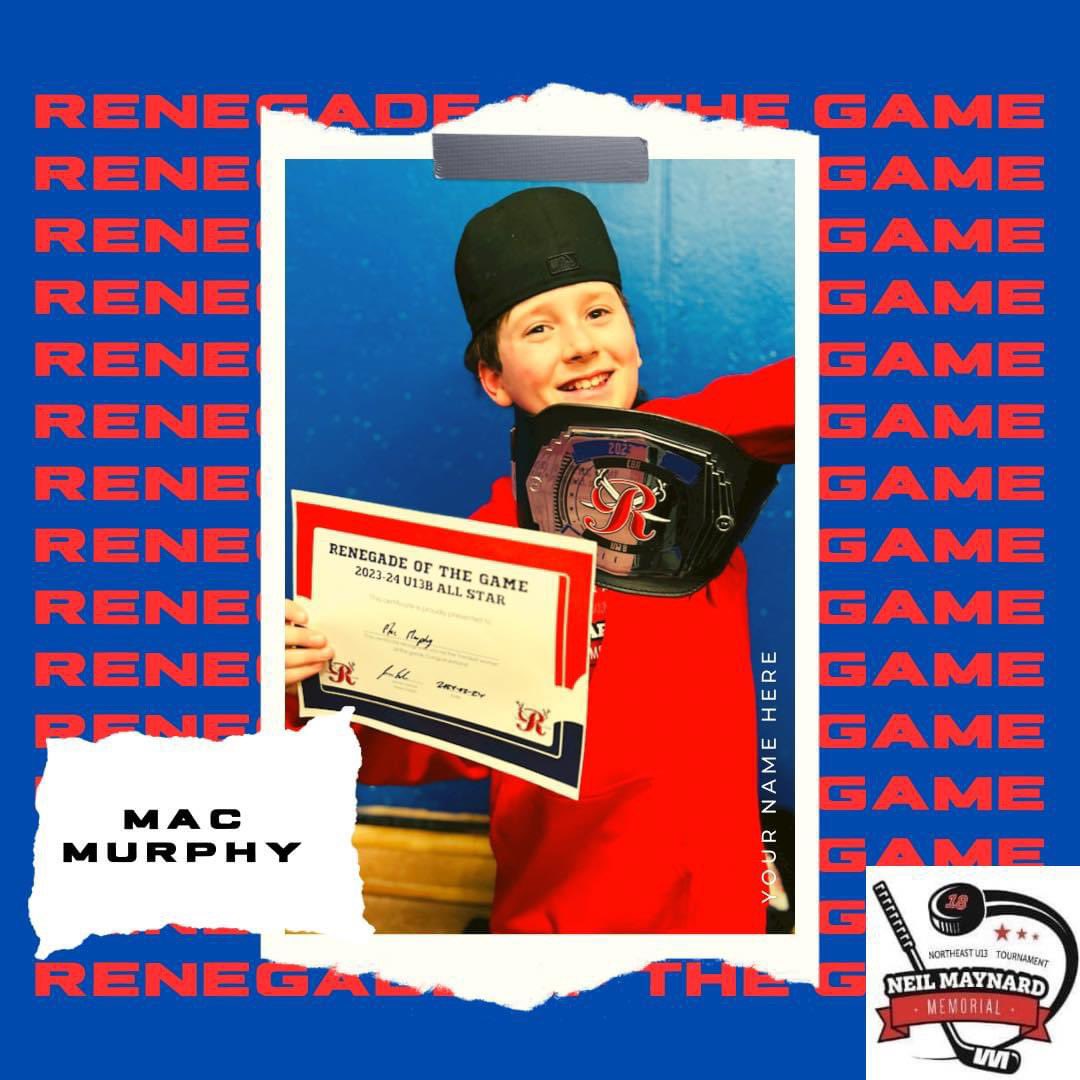 🔴 2-1 final score for Renegades in our third game of the Neil Maynard Memorial Tournament 🔵

Congratulations to our Player of the Game, Brent Dalton 🤩; and Renegade of the Game, Mac Murphy 🤩.