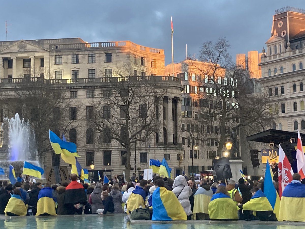 Ukrainians also gathering in Trafalgar Square as they mark the second anniversary of war.