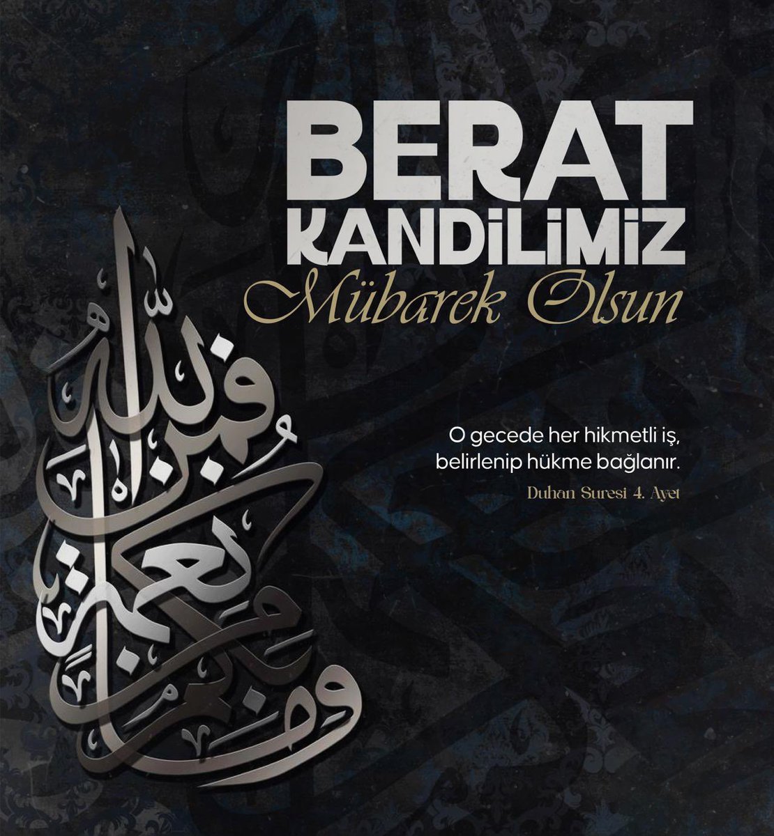 Ramazan-ı Şerif'in müjdecisi Berat Gecesi'ne bizleri ulaştıran Rabb'imize şükürler olsun. 

Ettiğimiz dualar kabul, tüm İslâm aleminin BeratKandili mübarek olsun.