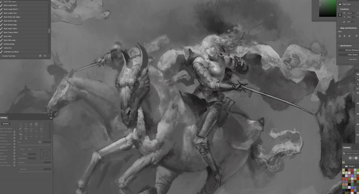 Working on a Griffith painting, wip