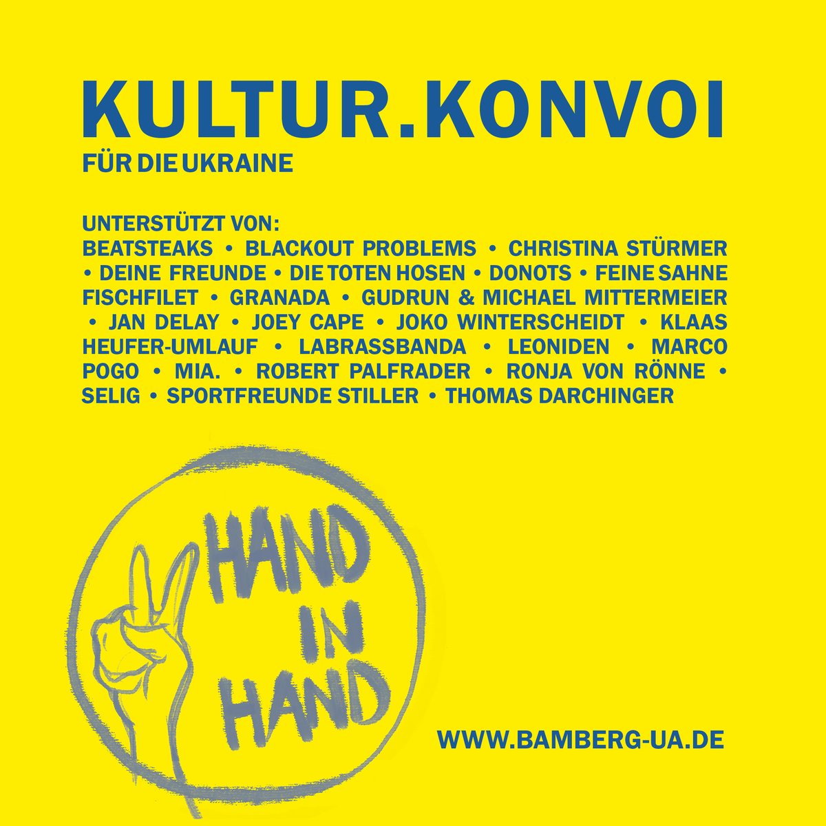 Der Verein Bamberg:UA schickt an Konvoi von dringend benötigten Rettungswägen & Krankenhausbussen in die Ukraine. Zahlreiche Künstler:innen & Bands unterstützen die Sache. Ich auch. Danke an meine @sportfreunde Stiller für die starke Initiative. Wer für den Kultur.Konvoi spenden