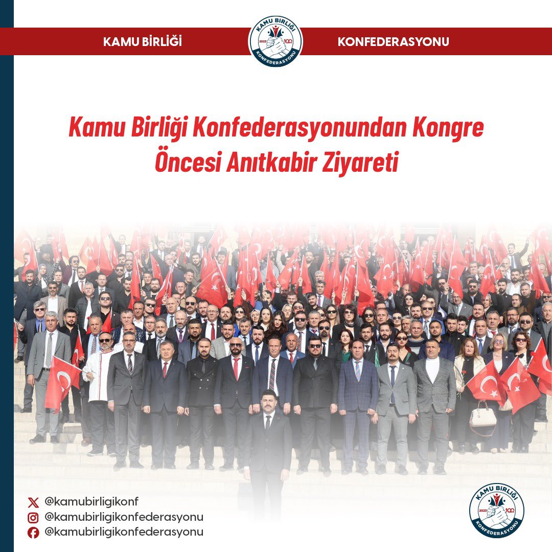 Kamu Birliği Konfederasyonu, yarın gerçekleştirilecek olan Genel Kurul öncesi yüzlerce kamu çalışanıyla anıtkabir ziyareti gerçekleştirdi.

Cumhuriyetin 100. yılında kuruluşu ilan edilen Kamu Birliği Konfederasyonu, sendikal mücadeleye hasret kalan tüm kamu çalışanlarının ümidi