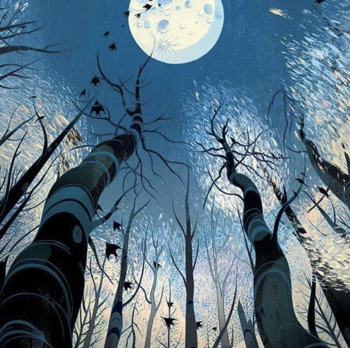 womensart1's tweet photo. The #SnowMoon is the #fullmoon in February, so called because the heaviest snowfall is typically in this month.
Artwork by Victo Ngai #WomensArt https://t.co/BPo5GN0Gaq