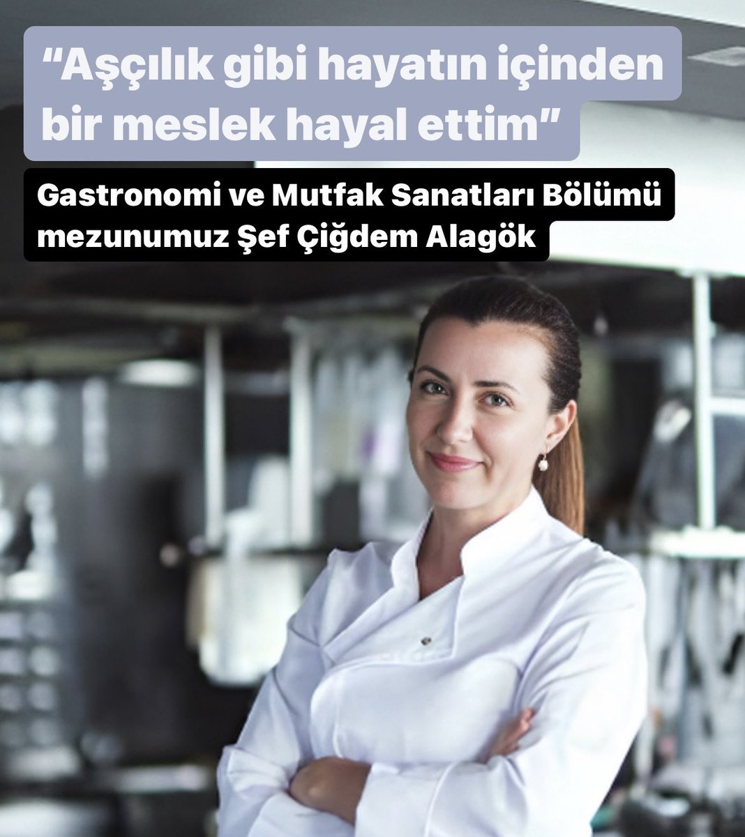“Aşçılık gibi hayatın içinden bir meslek hayal ettim” Gastronomi ve Mutfak Sanatları Bölümü mezunumuz Şef Çiğdem Alagök👏🏻👏🏻 👏🏻
👉🏻 dunya.com/kultur-sanat/a… 
.
#YeditepeÜniversitesi  #YeditepeUniversity #BaşarıEşittirYeditepe #istanbul #türkiye #üniversite #university
