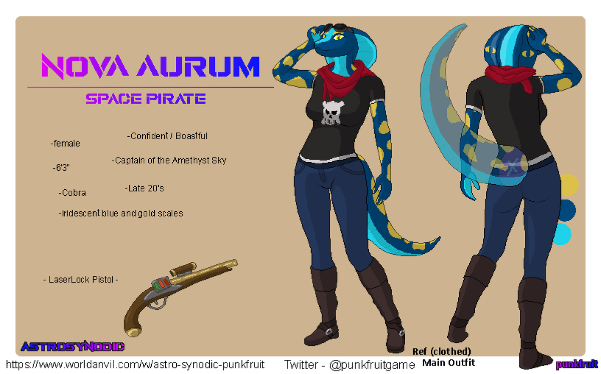 punkfruitgame's tweet photo. 2 year hiatus over! im back :)

Nova Aurum refsheet SFW version
#furry #furryart #pixelart https://t.co/fvXeLON6lq