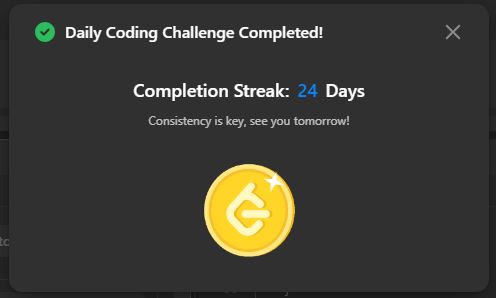 aryanp_ts's tweet image. Day 24 of CodeCraft Challenge,

-Solved today&apos;s Leetcode Daily Challenge Problem.
-Solved some questions on Arrays.
