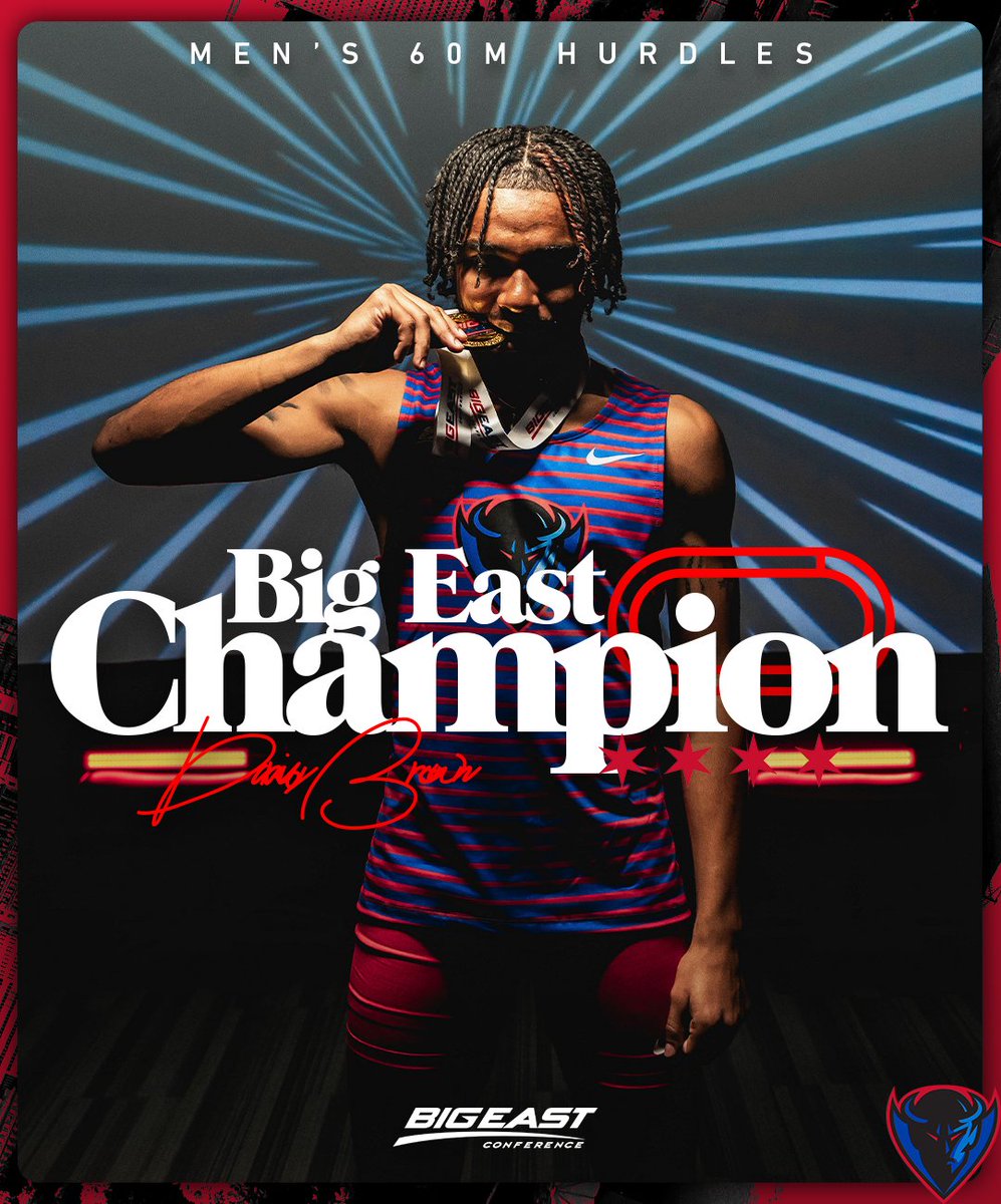 DARIUS BROWN‼️🏆👑

<a href="/_darius_brown_/">Darius Brown🚧</a> takes down his men's 60m hurdles school record and the BIG EAST Indoor Championship record after winning the championship with a final time of 7.63! 

#BlueGrit🔵😈