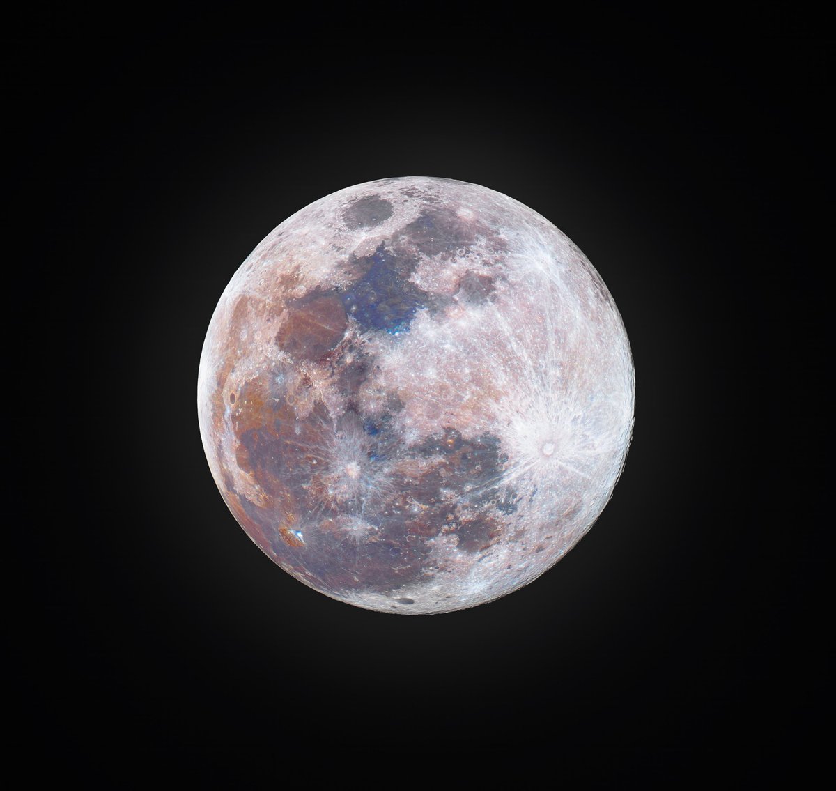 I used two telescopes and two cameras to capture this super high-contrast view of the Snow Moon this morning. The colors are real, a product of using thousands extremely high quality images to generate the final photo.