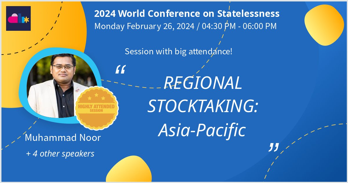 Talk at 2024 World Conference on Statelessness on REGIONAL STOCKTAKING: Asia-Pacific. Thanks for the great turnout! #2024WCS