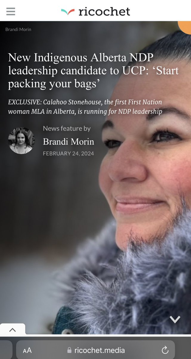 Look who is running to be the next leader of Alberta’s NDP!! <a href="/jodi_stonehouse/">Jodi Calahoo Stonehouse</a> was the first First Nations woman to be elected as an MLA. Now, she says to <a href="/ABDanielleSmith/">Danielle Smith</a> ‘pack your bags’ because Calahoo Stonehouse is determined to become the next premier. Her collegaue <a href="/WabKinew/">Wab Kinew</a>